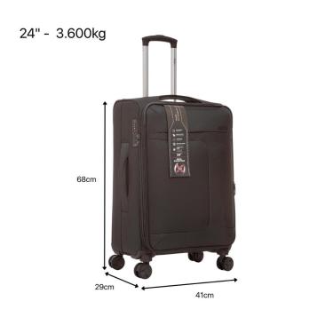 Imagem de Mala Média Super Expansível Zíper Antifurto Rodas 360°-Unissex