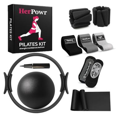 Imagem de HerPowr Kit de Pilates com Pesos, Kit de Pilates com Pesos no Tornozelo, Conjunto de Pilates, Kit de Pilates em Casa, Conjuntos de Pilates para Mulheres, Kit Essencial de Pilates, Acessórios de