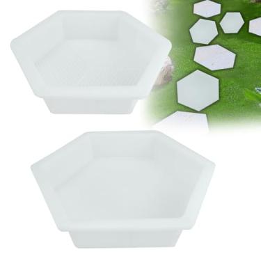 Imagem de Moldes hexagonais de 2 tamanhos reutilizáveis de cimento para moldes de concreto e plástico
