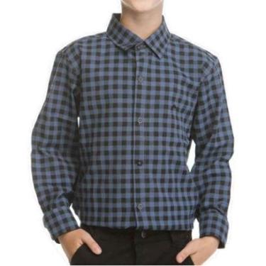 Imagem de Camisa Social MX72 Juvenil Manga Longa Xadrez Masculino Infantil Multicores - Ref 24050-Masculino