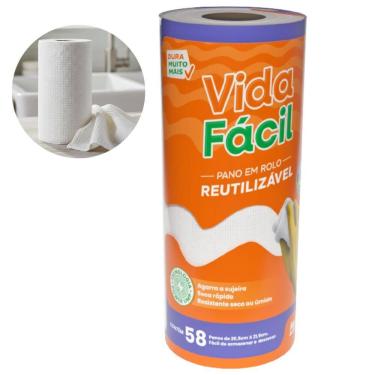 Imagem de Pano De Limpeza Reutilizável Branco 20x21 Rolo Com 58 Unidades Lavável Panix Medix