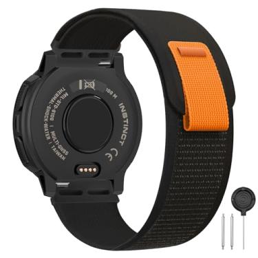 Imagem de HQzon Pulseira de nylon compatível com Garmin Instinct /3 de 45 mm/2/2 Solar/2 Solar/2 Solar Tactical/2 Surf, esportiva respirável de 22 mm compatível com Garmin Instinct Tactical/Esports/Tide