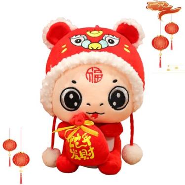 Imagem de Pelúcia de cobra lunar, pelúcia de cobra do ano novo chinês, Boneca de pelúcia de animais, Animal de pelúcia 2025 brinquedos de cobra festival de primavera brinquedo ano da mascote de cobra para decor