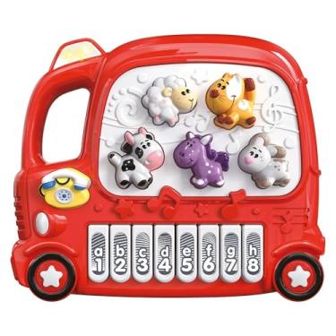 Imagem de DM Toys Brinquedo Educativo Musical Teclado Carrinho Vermelho