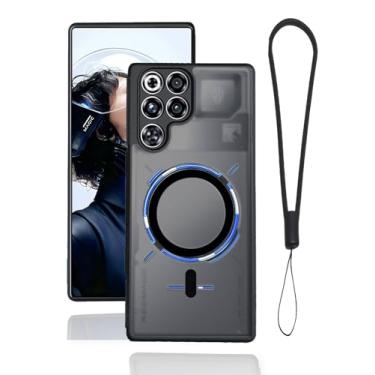 Imagem de FJIASTB Capa fosca magnética para REDMAGIC 11 Pro/11 Pro+, capa resistente à prova de choque com cordão, resistente a arranhões (círculo + vertical)