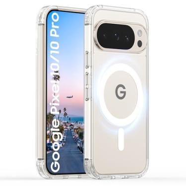 Imagem de Vividarm Capa magnética para Google Pixel 10 Pro/Pixel 10 transparente, compatível com acessórios MagSafe, antiamarelamento, proteção de grau fina à prova de choque para Pixel 10/10 Pro de 6,3