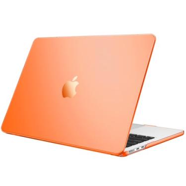 Imagem de Fintie Capa para MacBook Air 13,6 polegadas A3240 A3113 A2681 (versão 2022 2023 2024 2025) - Capa protetora de encaixe rígido para MacBook Air 13 polegadas M2 M3 M4 (laranja fosco)