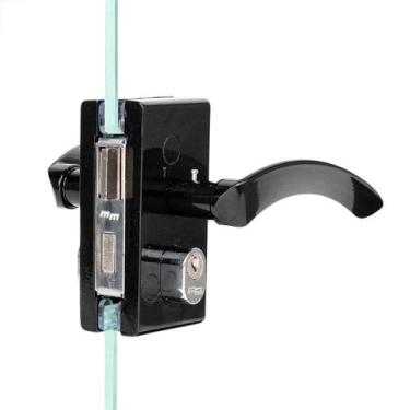 Imagem de Fechadura 1520 Porta Vidro/alvenaria Com Maçaneta - Preta - Franzmar