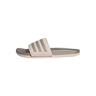 Imagem de adidas Sandália feminina Adilette Comfort Sportswear Slide, Quartzo/champanhe metálico/champanhe metálico, 34