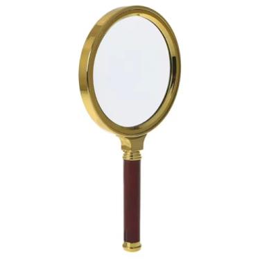 Imagem de Lupa De Aumento De Luxo, Lente de Aumento 80mm, Zoom 10x, Para Leitura, Escolar, De Mão, Com Cabo Imita Madeira – Profissional