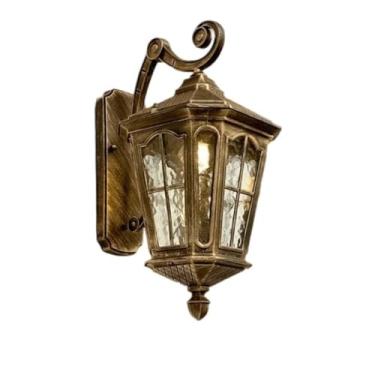 Imagem de Luminária solar de parede externa à prova d'água para entrada de casa, varanda, pátio externo e terraço (Grande B, Bronze)