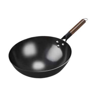 Imagem de WeiLaiKeQi Frigideira Wok de Ferro Fundo Redondo Utensílio para Cozinha Restaurante Doméstico, XL não Assist handle