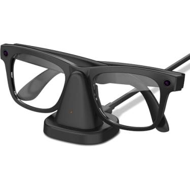 Imagem de Suporte de carregamento para óculos inteligentes Ray-Ban Meta, base de carregamento portátil para Wayfarer, Headliner, Skyler com cabo USB-C de 1 m, carregador para metóculos RayBan, acessórios RayBan