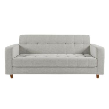 Imagem de Sofá 03 Lugares Arezzo Linho Castanho A05 Cinza Claro
