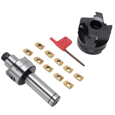 Imagem de LiebeWH Conjunto de Fresa de Topo Frontal 400R, Diâmetro de Corte de 50 Mm de Alta Precisão, Evacuação Eficiente de Cavacos, Inserções de Metal Duro para Usinagem CNC e Superfícies Escalonadas