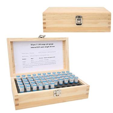 Imagem de Tnfeeon Conjunto de Medidores de Pinos de Precisão, Precisão de ± 0,001 Mm para Medição de Furos, Feito de Aço de Rolamento GCR15 para Placas Eletrônicas e de Circuito, Inclui 50 Peças Com Caixa de