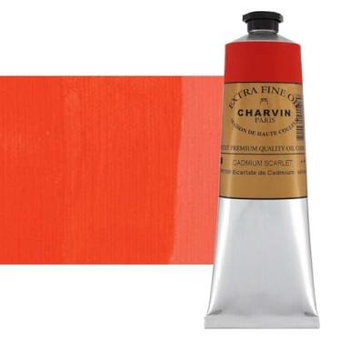 Imagem de Charvin Tinta a óleo extrafina – Tinta a óleo francesa profissional de luxo, exibindo os pigmentos da natureza, consistência cremosa com vivacidade – Tubo único de 150 ml – Escarlate de cádmio
