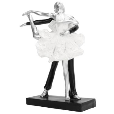 Imagem de HEEPDD Escultura de Dança de Casal, Estátua Abstrata, Design Moderno para Decoração de Casa Escultura de Dança de Casal, Decoração de Casa de Resina Artesanal (Dança de balé para duas pessoas)