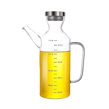 Imagem de OKPJFHS Dispensador de azeite de oliva, galheteiro de óleo e vinagre, dispensador superior de óleo de vidro e vinagre com tampa garrafas à prova de poeira (uma cor - 550 ml