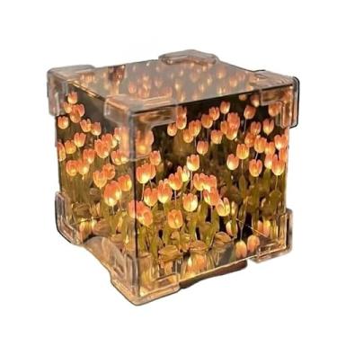 Imagem de DIY Luminária Noturna Pacote de Materiais – Tulipa Cubo 3D, Criativa para Presente e Decoração(Rosa)
