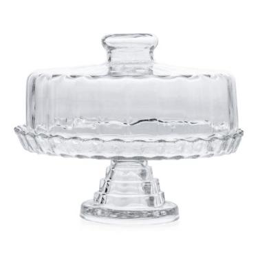 Imagem de Prato para Bolo, Boleira, Porta Bolo de Vidro com Tampa e Base - Venet