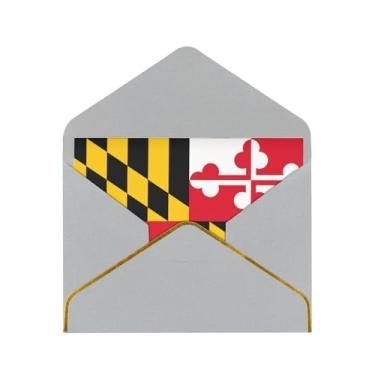 Imagem de SKKNT Cartões comemorativos com estampa da bandeira de Maryland para todas as ocasiões, convites de festa de aniversário de casamento, 12,7 x 15,2 cm