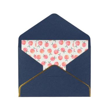 Imagem de SKKNT Cartões comemorativos com estampa de pêssego vermelho para todas as ocasiões, convites de festa de aniversário de casamento, 12,7 x 15,2 cm