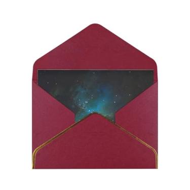 Imagem de SKKNT Cartões comemorativos com estampa verde galáxia para todas as ocasiões, convites de festa de aniversário de casamento, 12,7 x 15,2 cm