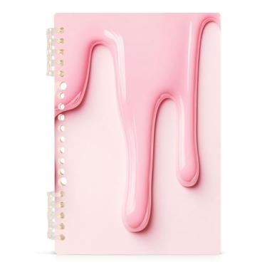 Imagem de Burbuja Caderno rosa creme, papel pautado universitário A5 com 60 folhas, fichário para escritório, 1 pacote