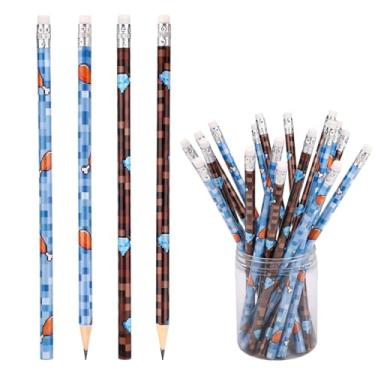 Imagem de 20un Conjunto de Lápis Pixelados com Borracha, Lápis Madeira Azul e Marrom Tema Videogame para Meninos Meninas Professores Lembrancinhas Aniversário Decoração Sala Aula Escola Escritório