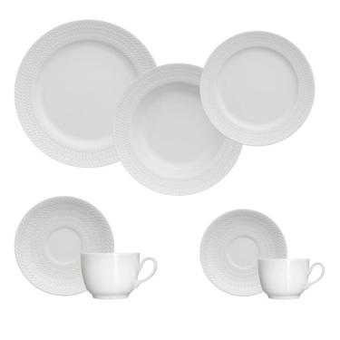 Imagem de Aparelho de Jantar de Porcelana Germer Branco 42 Peças