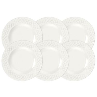 Imagem de Kit Prato Raso Tramontina Ingrid Em Porcelana Decorada 27 Cm 06 Peças Tramontina