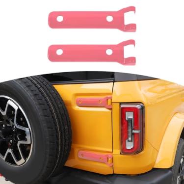 Imagem de JOSHELA Acabamento da tampa da dobradiça da porta traseira da porta traseira Bronco Pink para Ford Bronco 2021-Present ABS Acessórios externos 2 peças