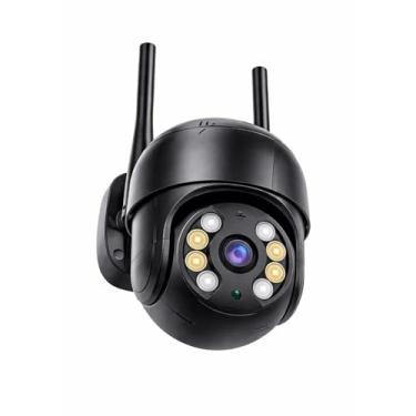 Imagem de Câmera de Segurança Externa IP A8 Black PTZ Wi-Fi à Prova D'água com Visão Noturna, Áudio Bidirecional, Detecção de Movimento, Zoom 5X, Rotação 360°