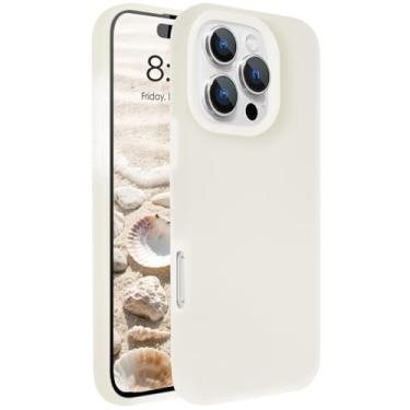 Imagem de Capa de telefone de silicone Jelly para iPhone 16 Pro Max – Capa macia, durável e elegante à prova de choque com aderência aprimorada e design fino branco antigo