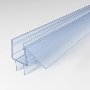 Imagem de JONIVRAT Vedação inferior de porta de chuveiro sem moldura de 91,4 cm – serve para vidro de 10 mm de espessura, varredura de vinil transparente com trilho de gotejamento