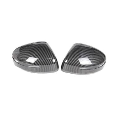 Imagem de Substituição de fibra de carbono padrão espelho capa cobre tampas laterais pretas brilhantes compatíveis para audi tt tts rs 8j mk2 07-14, r8 42 07-15(1 pair Carbon Fiber Pattern)