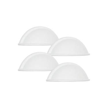 Imagem de 4 Peças Puxador Para Móveis Guarda Roupa Gaveta Concha Redonda 32mm (Branco)