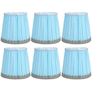 Imagem de OKJHFD 6 peças abajures de tecido para abajur de mesa e luminária de chão, abajur de lustre de estilo moderno 4,3 x 5,9 x 5,5 pol