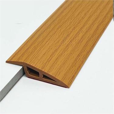 Imagem de GQQGSHOP Tira autoadesiva de transição de piso de 2 m Fita de acabamento de PVC para carpete e borda de piso Transições de limite de PVC Adequado para altura limite de 7 ~ 10 mm (carvalho amarelo)