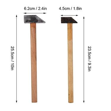 Imagem de KIMISS Conjunto de Martelo de Ferro Com Cabo de Madeira de 2 Peças para Fabricação e Reparo de Joias – Design Ergonômico, Ideal para Processamento de Joias