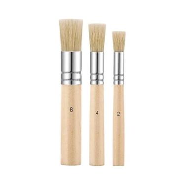 Imagem de Conjunto De Pincéis De Cerdas Naturais Para Pintura Em Acrílico, Madei