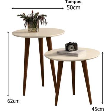 Imagem de Mesa Lateral e Apoio Redonda Pés Palito Cores Variadas - Comprar Movei