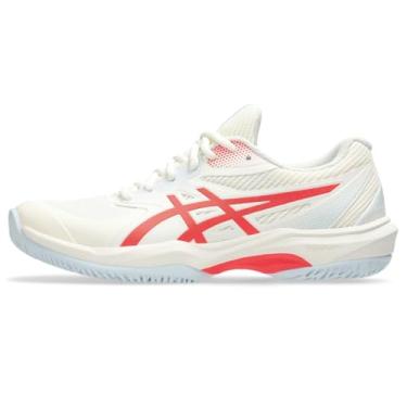 Imagem de ASICS Tênis feminino Game FlyteFoam Pickleball, Creme/Vermelho Flash, 38