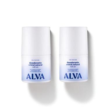Imagem de Kit Cristal Natural Alva: Dupla 2 Desodorantes Roll on 50ml 12 Horas d