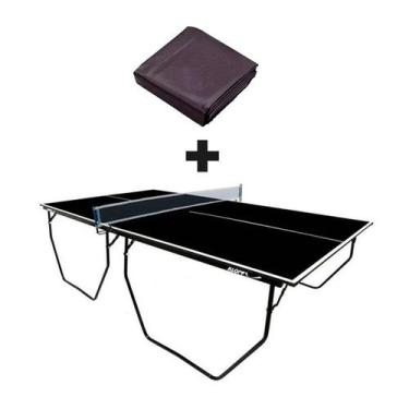 Imagem de MESA DE PING PONG MDP 15mm 1087 KLOPF COR PRETA C/ RODAS, SUPORTE E RE