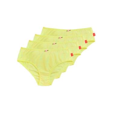 Imagem de Kit com 4 Calcinhas Infantil Sanny 212830, Amarelo, 16