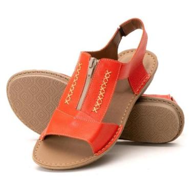 Imagem de Sandália Rasteirinha Feminina Em Couro Rasteira Confortável - CALÇADOS