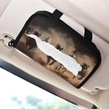 Imagem de SEHANY Suporte de lenços de carro Majestic Horse, caixa de lenços para carro, viseira solar, porta-guardanapos retangular, dispensador de máscara de carro, caixa de lenços de papel para automóveis