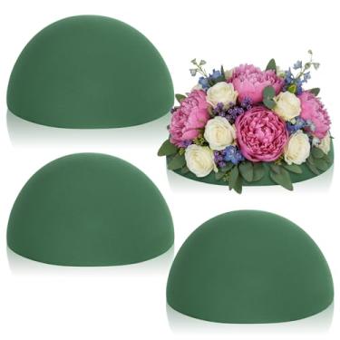 Imagem de Hpmjz 4 peças de blocos de espuma floral, meias bolas verdes de 19 cm grandes, redondas secas e molhadas para arranjos de plantas de flores frescas e artificiais, suprimentos de artesanato, casamento